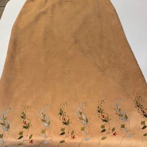 Vintage Muse Suede inspired  Skirt with Beautiful Floral‎ embroidery & beading